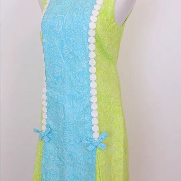 Lilly Pulitzer Jubilee Shift Dress Lime Green & Aqua 50th Anniversary 6 NWT $198 - Picture 2 of 6